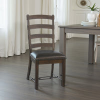 Flint Dining Side Chair Set of 2, Fabric, Dark Brown Mahogany, 19 Inch -BM325294