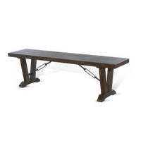 Flint Dining Bench with Turnbuckles, 70 Inch Dark Brown Mahogany Wood -BM325295
