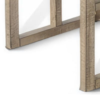 Rena 3 Piece Nesting Accent Table Set | Geometric Frame | Distressed Pebble Brown Solid Mahogany Wood- BM325333