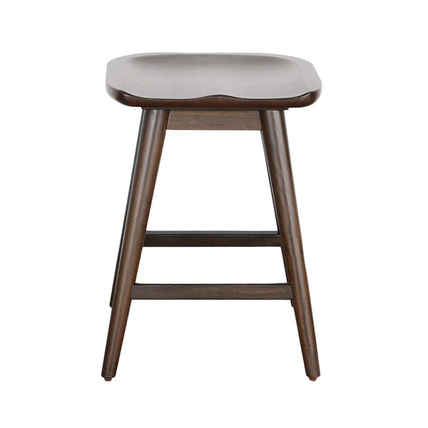 Ameri Counter Height Stool Set of 2, Saddle Seat, Dark Brown Mahogany -BM325356