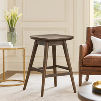 Ameri Counter Height Stool, Saddle Seat, Dark Brown Mahogany - BM325356