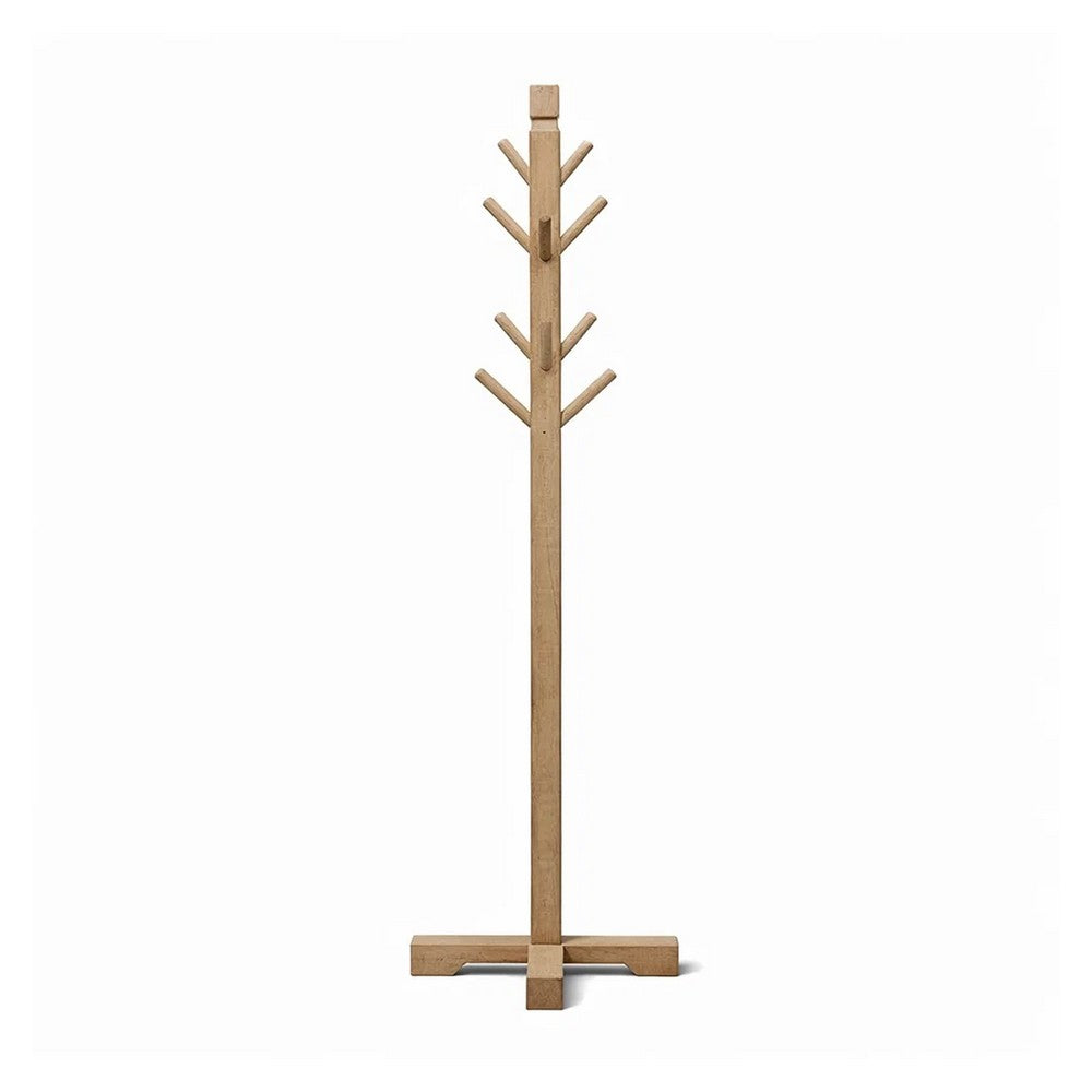 Rena Coat, Hat Tree Stand, 8 Wood Stems, 72 Inch Light Brown Mahogany -BM325364