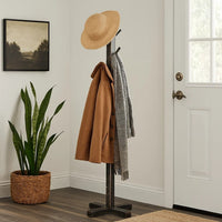 Rena Coat, Hat Rack Stand, 8 Wood Stems, 72 Inch Rustic Black Mahogany -BM325365
