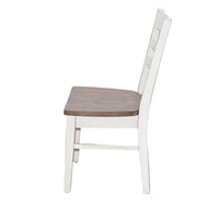 Dean Dining Chair Set of 2, Ladderback Design, White Mahogany Wood -BM325393