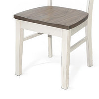 Dean Dining Chair Set of 2, Ladderback Design, White Mahogany Wood -BM325393