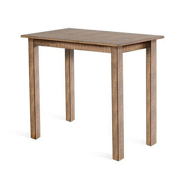 Rena Counter Table, 48 Inch Rectangular Beige Pebble Mahogany Wood -BM325400
