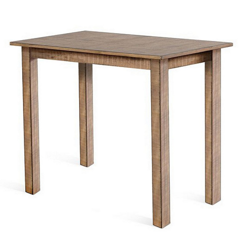 Rena Bar Height Dining Table | 48" Rectangular Top | Beige Brown Mahogany Wood - BM325401