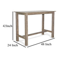 Rena Bar Height Dining Table | 48" Rectangular Top | Beige Brown Mahogany Wood - BM325401