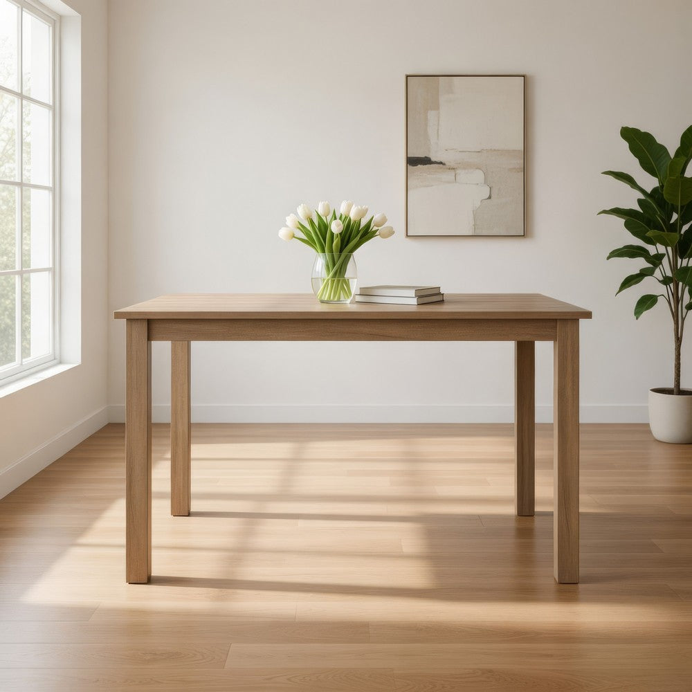 Rena Bar Height Dining Table | 48" Rectangular Top | Beige Brown Mahogany Wood - BM325401