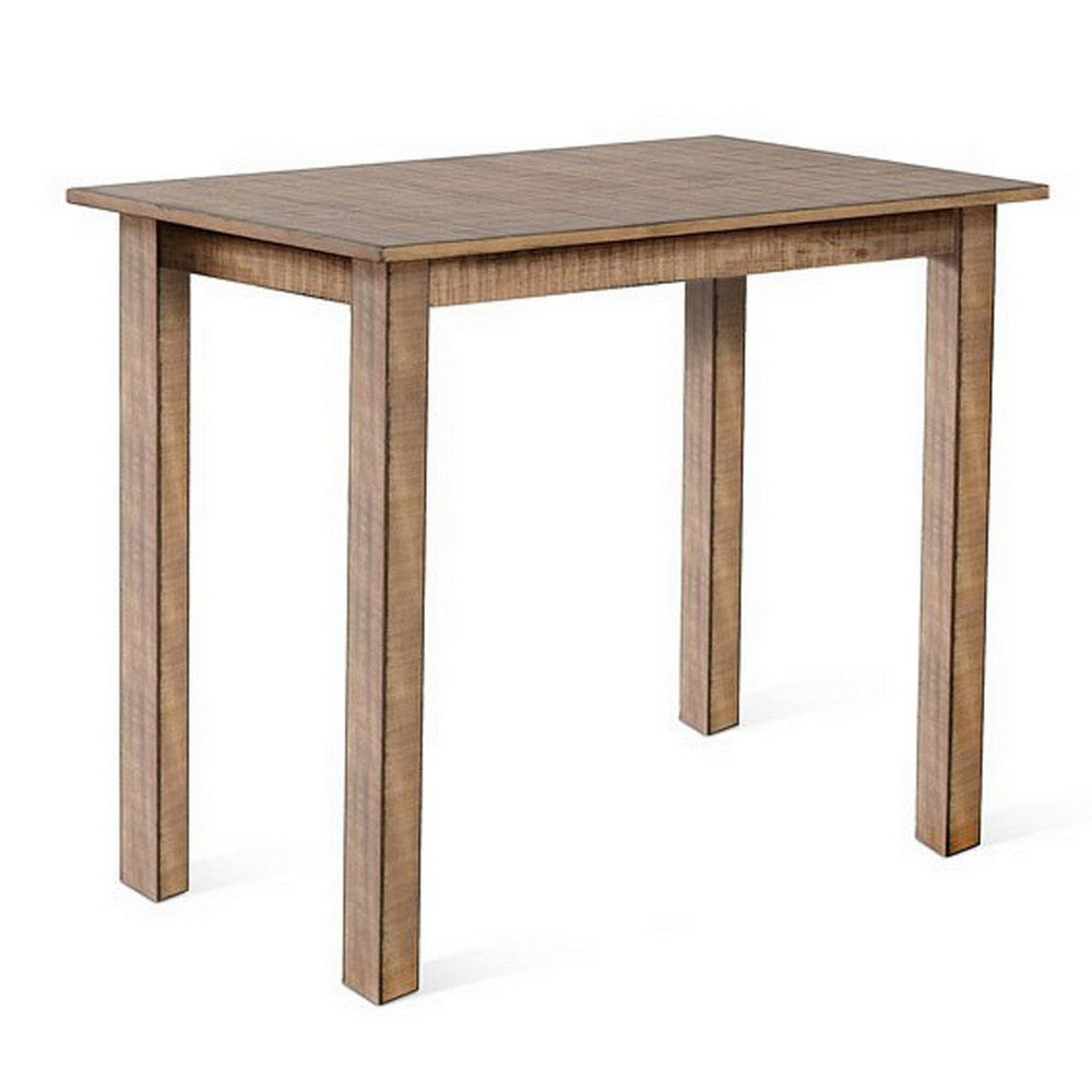 Rena Bar Height Dining Table | 48" Rectangular Top | Beige Brown Mahogany Wood - BM325401