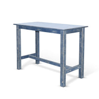 Rena Counter Height Table 48 Inch Rectangular Ocean Blue Mahogany Wood -BM325404