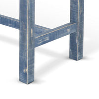 Rena Counter Height Table 48 Inch Rectangular Ocean Blue Mahogany Wood -BM325404