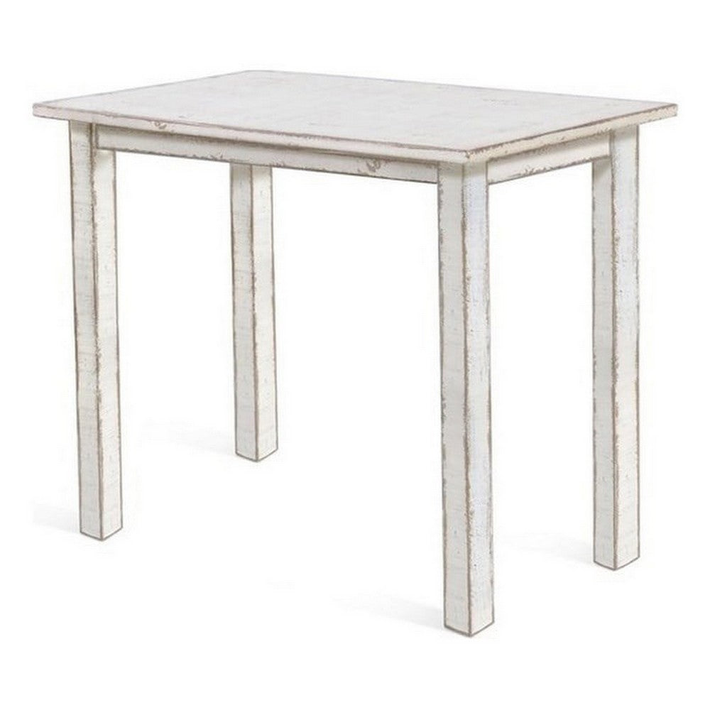Rena Counter Table, 48 Inch Rectangular White Sand Mahogany Wood -BM325408