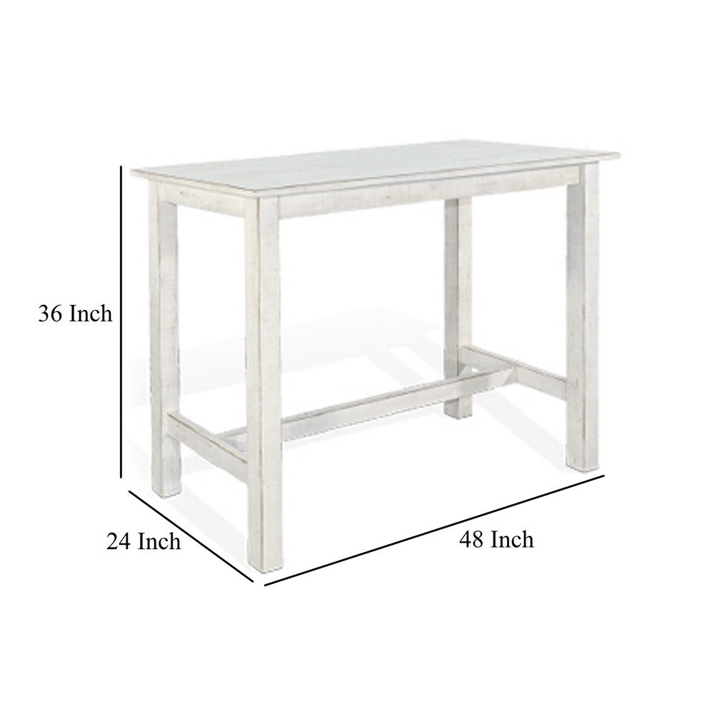 Rena Counter Table, 48 Inch Rectangular White Sand Mahogany Wood -BM325408