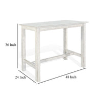 Rena Counter Table, 48 Inch Rectangular White Sand Mahogany Wood -BM325408