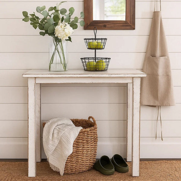 Rena Counter Table, 48 Inch Rectangular White Sand Mahogany Wood -BM325408