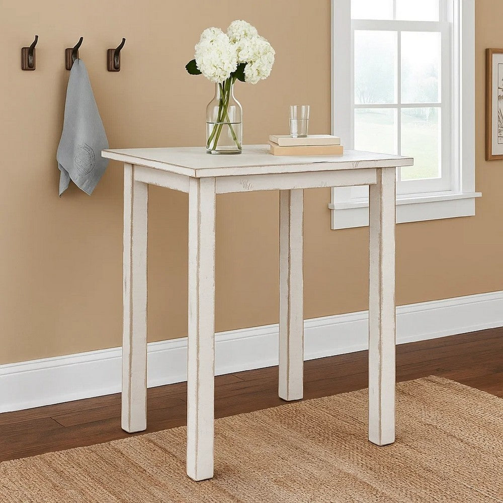Rena Counter Table, 48 Inch Rectangular White Sand Mahogany Wood -BM325408
