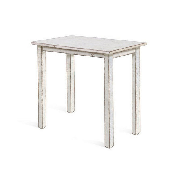 Rena Bar Height Table, 48 Inch Rectangular White Sand Mahogany Wood -BM325409