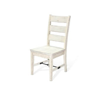 Rena Dining Chair Set of 2, Ladderback, Off-White Mahogany Wood -BM325419