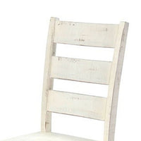 Rena Dining Chair Set of 2, Ladderback, Off-White Mahogany Wood -BM325419