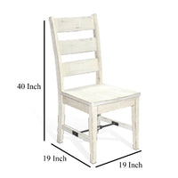 Rena Dining Chair Set of 2, Ladderback, Off-White Mahogany Wood -BM325419