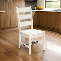 Rena Dining Chair Set of 2, Ladderback, Off-White Mahogany Wood -BM325419