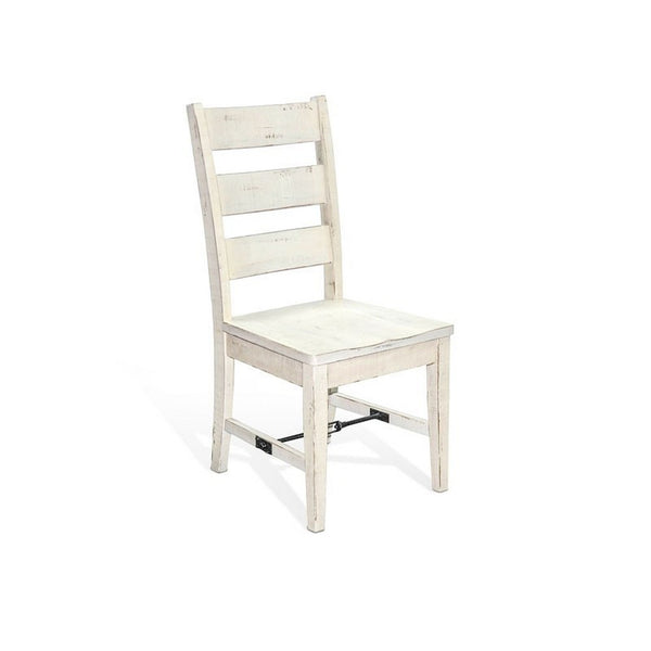 Rena Dining Chair Set of 2, Ladderback, Off-White Mahogany Wood -BM325419