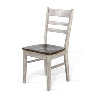 Camie Dining Chair Set of 2, Ladderback Design, Gray Mahogany Wood -BM325426