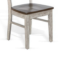 Camie Dining Chair Set of 2, Ladderback Design, Gray Mahogany Wood -BM325426