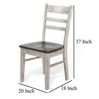 Camie Dining Chair Set of 2, Ladderback Design, Gray Mahogany Wood -BM325426