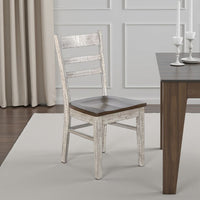 Camie Dining Chair Set of 2, Ladderback Design, Gray Mahogany Wood -BM325426