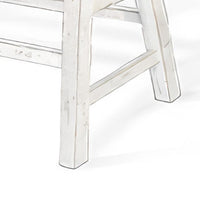 Rena Counter Height Bench | Trestle Legs with Footrests | 33" Wide White Sand Mahogany Wood - BM325444