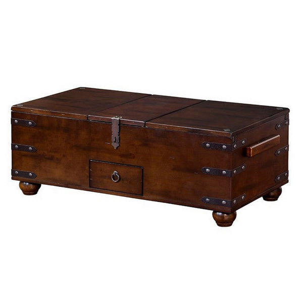 Odel Trunk Coffee Table, Dark Brown Mahogany, Rectangular 48 Inch -BM325491