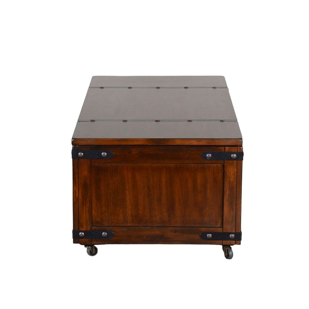 Odel Coffee Table, Dark Brown Mahogany Wood, Rectangular 48 Inch -BM325502