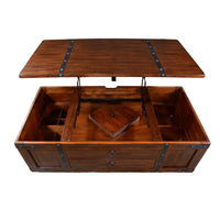 Odel Coffee Table, Dark Brown Mahogany Wood, Rectangular 48 Inch -BM325502