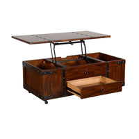 Odel Coffee Table, Dark Brown Mahogany Wood, Rectangular 48 Inch -BM325502