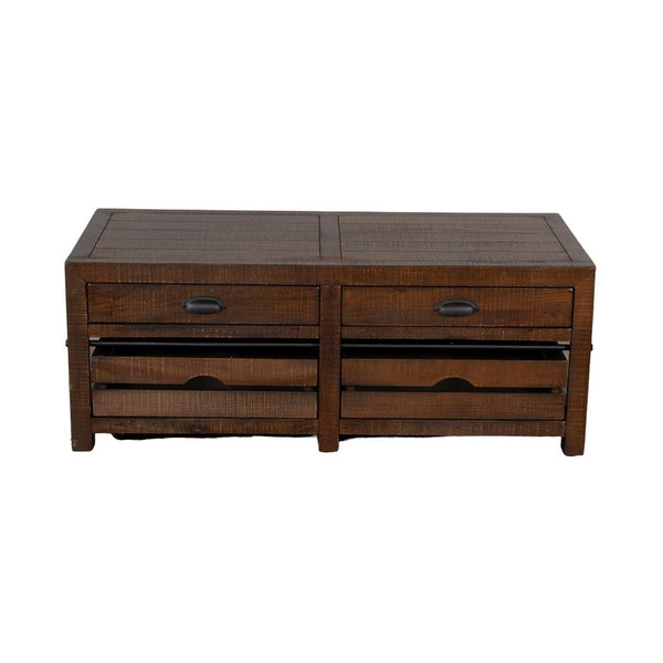 Flint Coffee Table, 2 Drawers, Crates, Dark Brown Mahogany, 50 Inch -BM325505