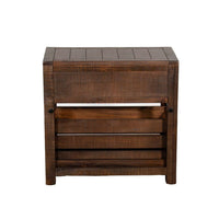 Flint Accent Chairside Table, 1 Drawer, Crate, 26 Inch Dark Brown Wood -BM325506
