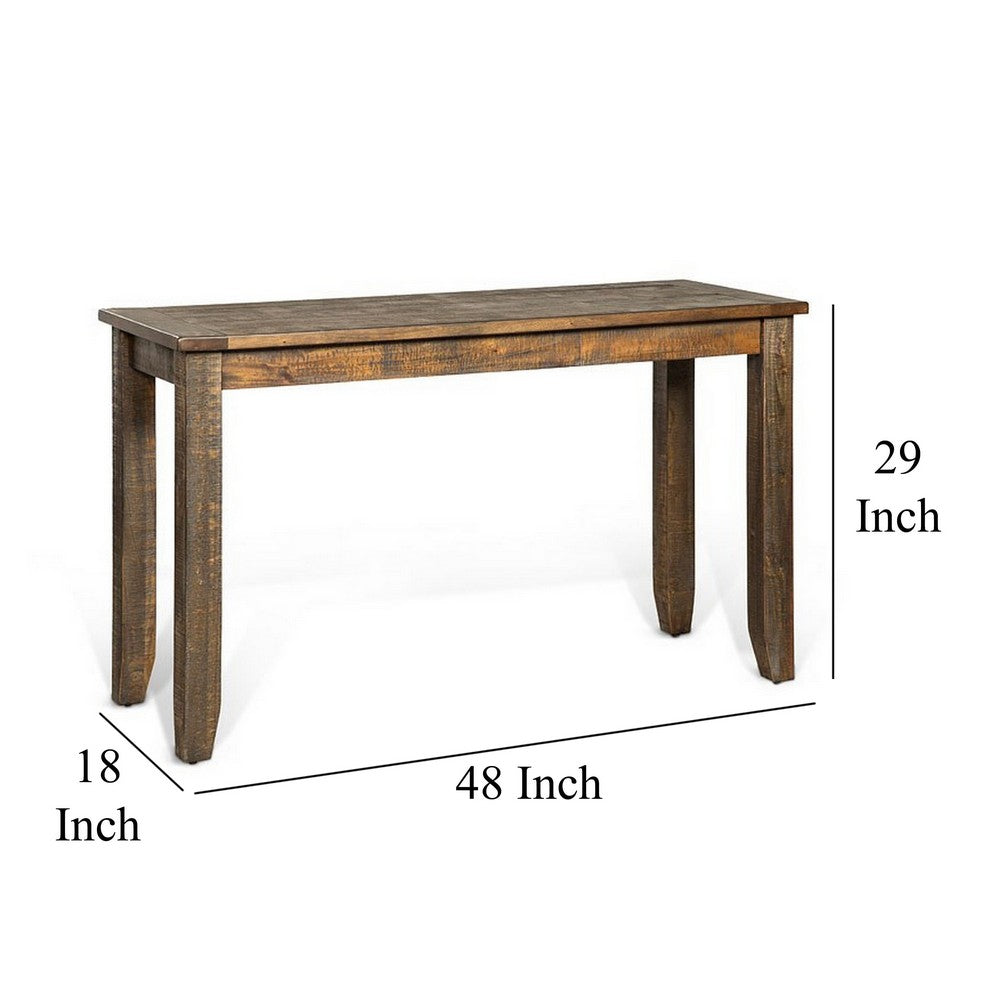 Flint Sofa Table, Dark Brown Mahogany Wood Frame, Rectangular 48 Inch -BM325521
