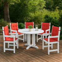 Outdoor Cushion for Chair Set of 6, 20x40 Red Tufted Oxford Fabric -BM325584