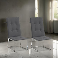 Outdoor Cushions for High Back Chair, Set of 2, Gray Fabric, 47 Inch -BM325593