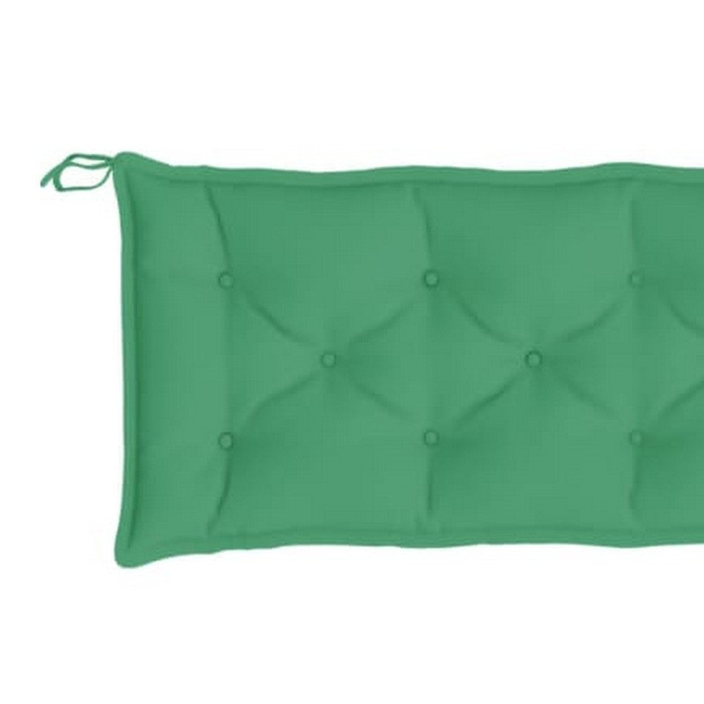 Claire Outdoor Cushion for Bench, Tufted Green Oxford Fabric, 79 Inch -BM325608