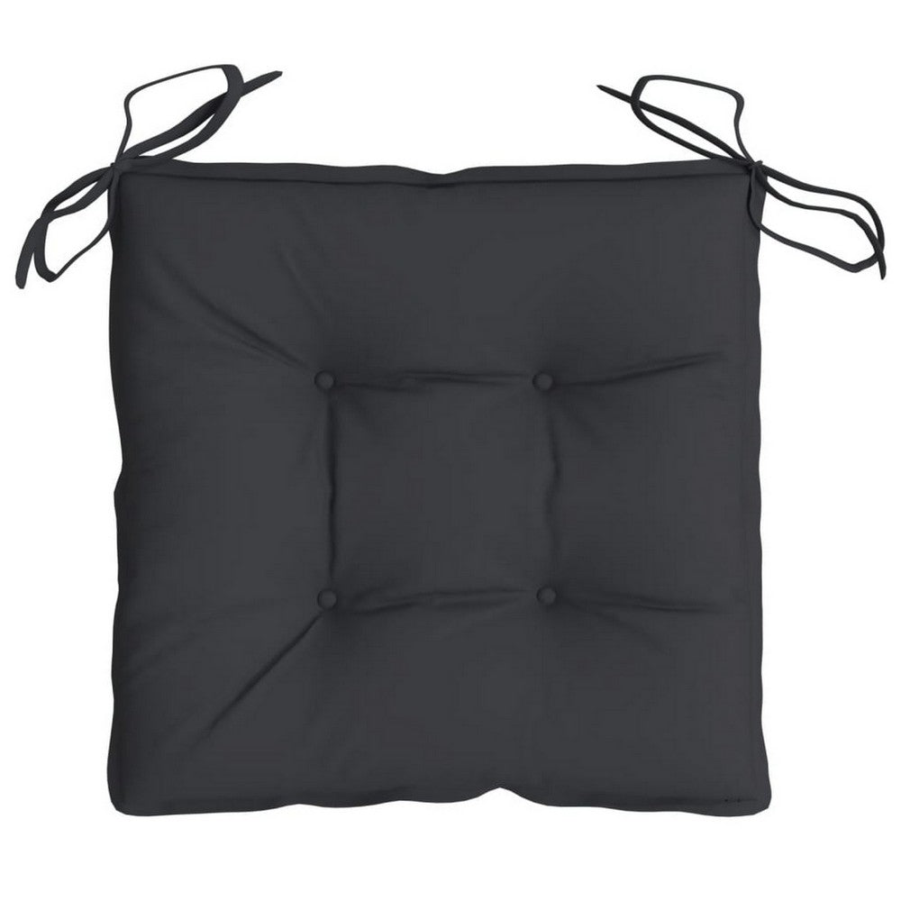 Zia 4pc Outdoor Patio Cushions for Chair, Tufted, Black Oxford Fabric -BM325609