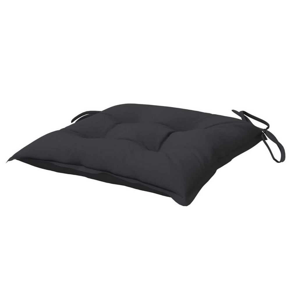 Zia 4pc Outdoor Patio Cushions for Chair, Tufted, Black Oxford Fabric -BM325609