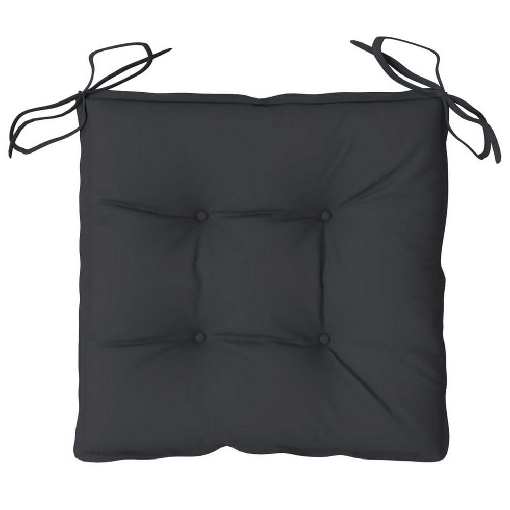 Zia 4pc Outdoor Patio Cushions for Chair, Tufted, Black Oxford Fabric -BM325609