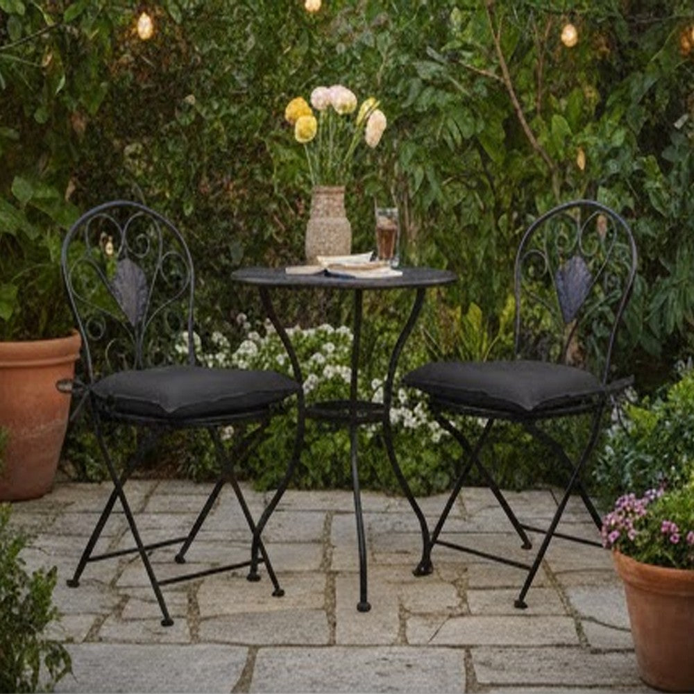 Zia 4pc Outdoor Patio Cushions for Chair, Tufted, Black Oxford Fabric -BM325609