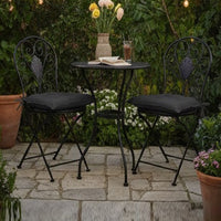 Zia 4pc Outdoor Patio Cushions for Chair, Tufted, Black Oxford Fabric -BM325609