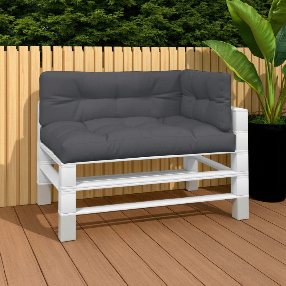 Moni 3pc Outdoor Cushion for Bench, Tufted Dark Gray Fabric, 47 Inch -BM325610