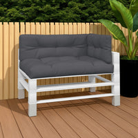 Moni 3pc Outdoor Cushion for Bench, Tufted Dark Gray Fabric, 47 Inch -BM325610