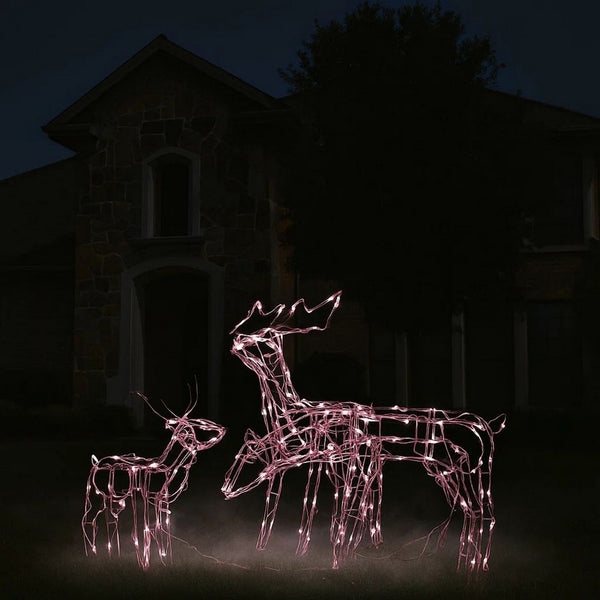 Meyi 3pc Outdoor Reindeer Family Christmas Decoration, 229 Warm White LEDs -BM325632
